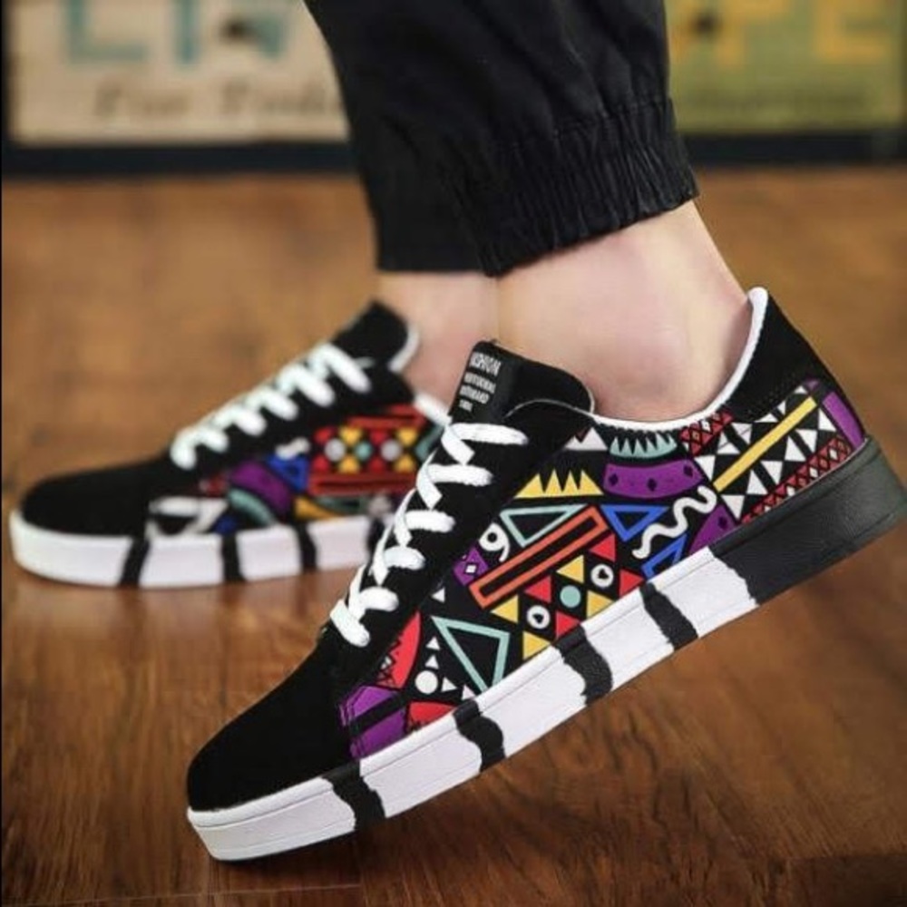 New Black African Tribal Art shoes